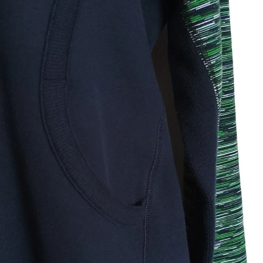 Lululemon Women's Scuba Hoodie Jacket, Vintage Y2K, Navy/Green, Size 12 - Picture 5 of 12